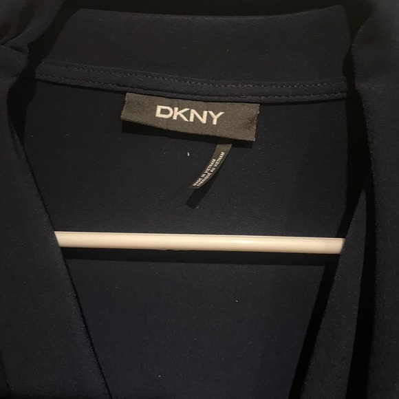 DKNY Deep Blue Draped Women's Blouse - Picture 2 of 4